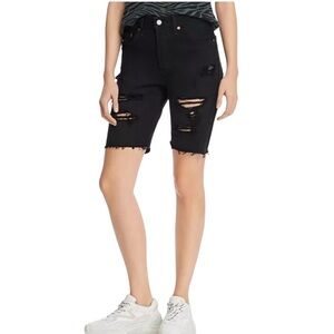Levi’s 501 Ripped Slouch High Rise Denim Shorts Washed Black Size 24 NWT